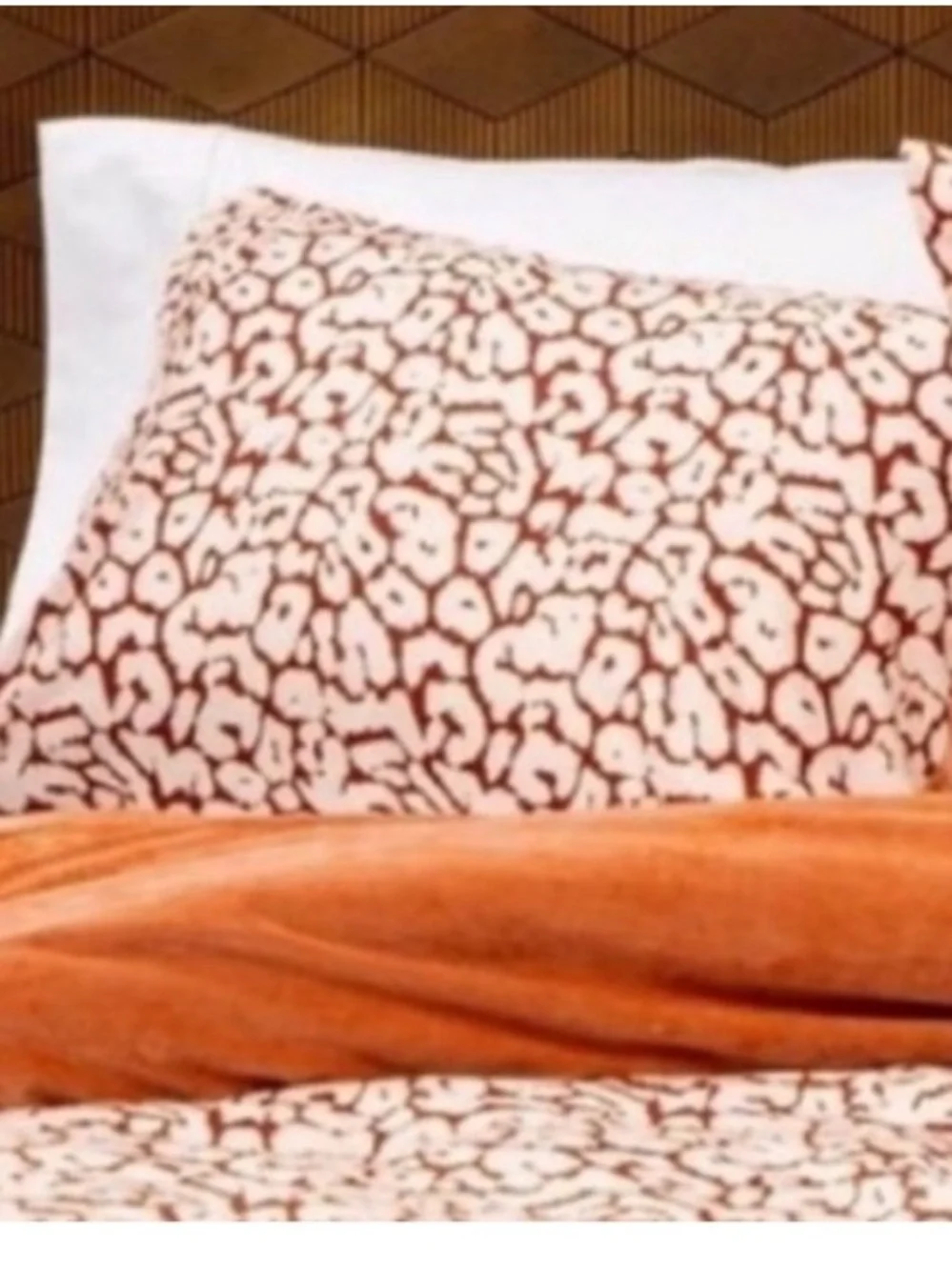 Opalhouse Reversible Velvet Leopard Print Standard Pillow Sham Orange